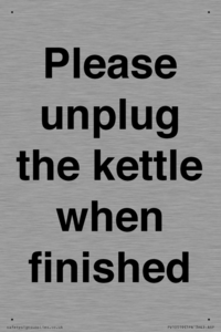 Please unplug the kettle when finished